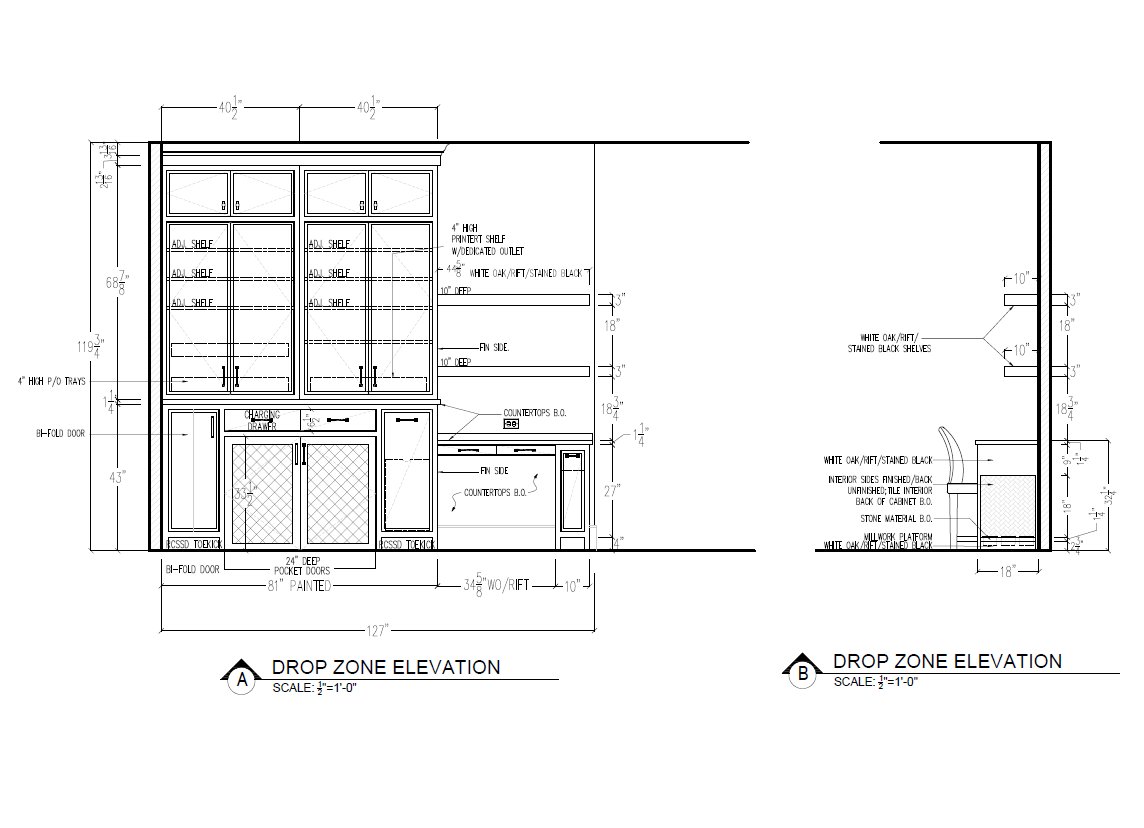 Drop Zone Elevation – Built-in Storage Design