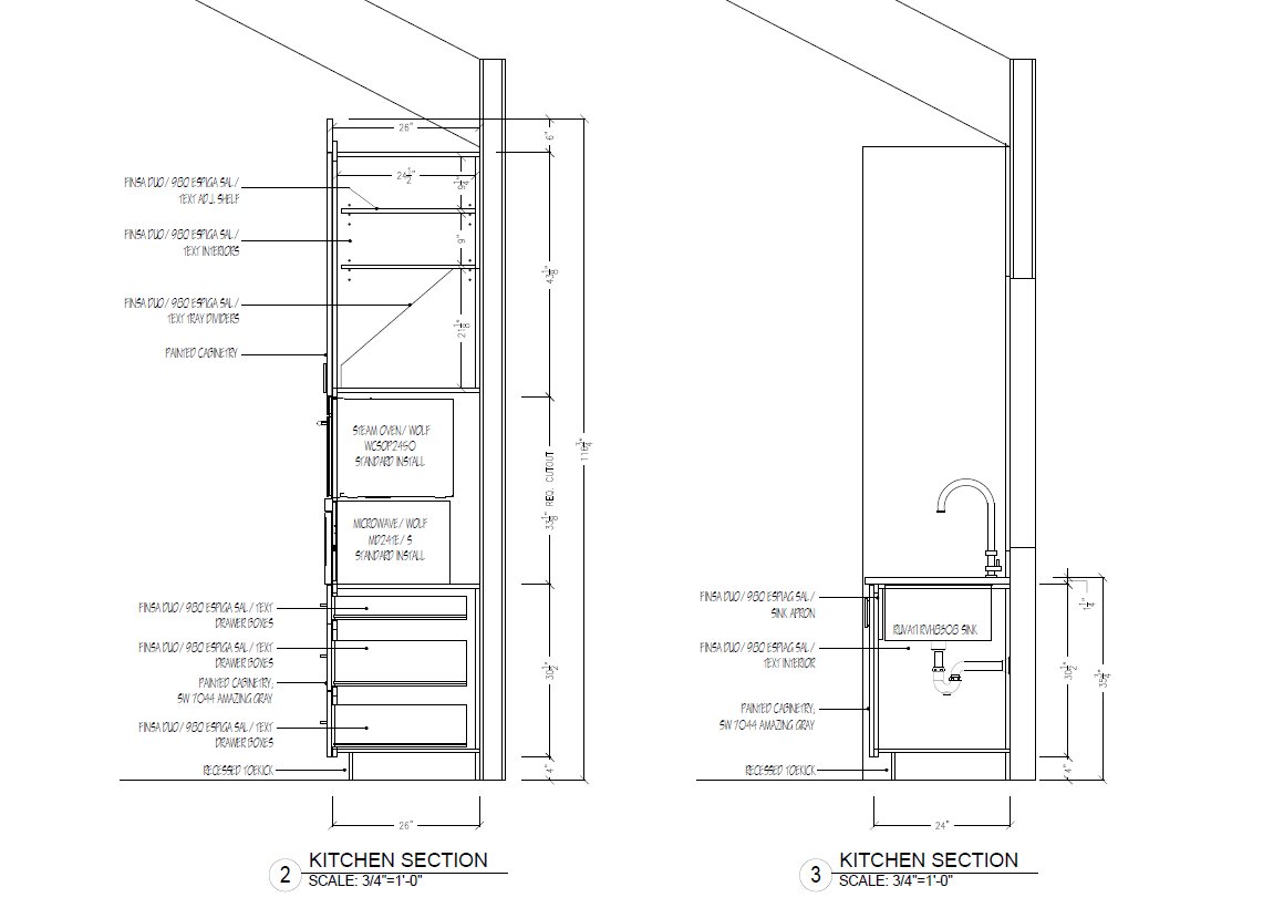 Kitchen Sections – Cabinet Section Details